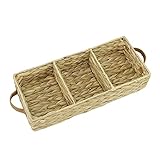 RATABOO Rectangular Wicker Basket, Water Hyacinth Storage Basket with Handles - Water Hyacinth Bins Organizer Storage Box for Kitchen, Laundry Room, Living Room, Bedroom - Toilet Topper Baskets