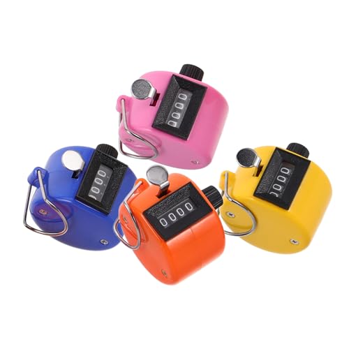 BESPORTBLE 4pcs Manual Counter Change Counter Clicker Counter Golf Score Counter Mechanical Hand Knitting Counter People Counter Clicker Number Clicker Click Counter Handheld Plastic