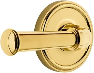Grandeur Georgetown Rosette Privacy Georgetown Lever in Polished Brass