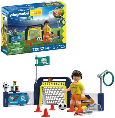 PLAYMOBIL | My Life | Fussball-Trainingsstation | Trainingsplatz mit Torwand und Schussmechanik | Fussball Spielzeug ab 4 Jahren | 72057