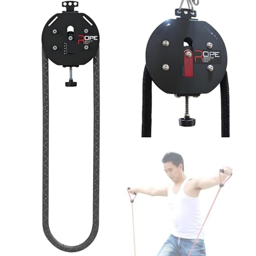 BoTongSiHai Grip Strength Trainer & Endless Rope Machine - All-in-One Portable Gym, Adjustable 20kg Resistance, Full-Body Workout for Arms, Core, Back, Mounts Anywhere(Black)