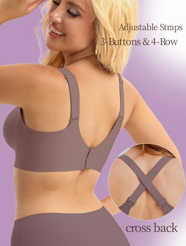 Image of Scalloped Lift Bras for Women No Underwire Buttery Soft Push Up Wireless Bras V Neck Seamless Bralettes