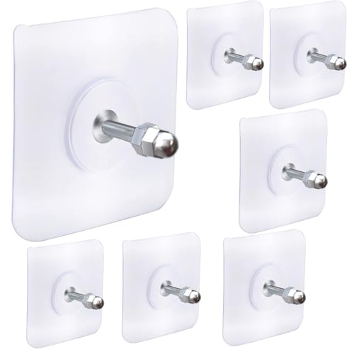 Celbon Transparent Shower Caddy Adhesive Hooks, 4-Pack, Strong Sticker Pads for Bathroom & Kitchen Storage, Up to 5kg Each, Wall Mount