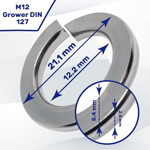 25 Stück Federringe M12 Typ DIN 127 - Garantie 10 Jahre - MONTERAL