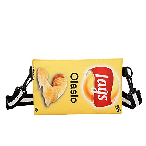 Iczodrow Bolsos Bandolera De Nailon para Mujer, Bandoleras con Diseño De Patatas Fritas, con Asa Ajustable