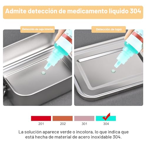 Miniatura 5 de Fiambrera De Acero Inoxidable, Lonchera De 850 Ml Con Compartimentos, Lonchera Sellada A Prueba De Fugas, Sin Bpa, Fiambrera Metalica, Adecuada Para Niños Y Adultos