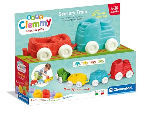 Juguete sensorial de tren infantil con bloques blandos apilables 2