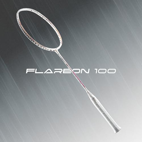 Image of Hundred Flareon 100 Badminton Racket (Unstrung)| Carbon Fiber Frame | Speed Racket for Fast Swings | Flexible Shaft | Max Tension 30 lbs | Full Cover Included