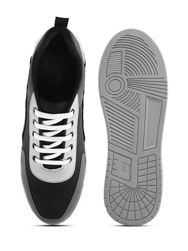 Image of STANPHORD Mens Lumora Sneakers Faux Leather Chunky Colourblocked Trendy Lace Up Casual Shoes Trendy Sole All Day Comfortable Lightweight with Extra Comfort Durable Footwear