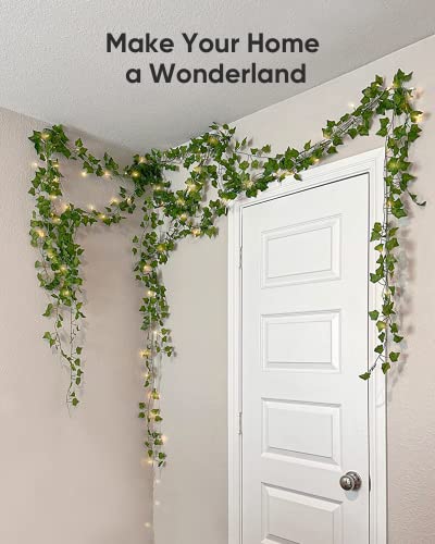 Jackyled 84Ft 12 Pack Artificial Ivy Garland Fake Plants, Ivy Leaves With Ce Certified 80 Led String Lights, Hanging Ivy Lights For Aesthetic Bedroom Garden Party Wall Room Decor #TOP5