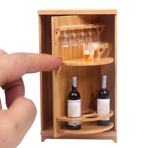 Armoire à vin pour maison de poupée en bois pour salon miniature