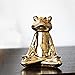 Gold Frog Statue Ceramic Yoga Animal Figurine Zen Frog Statues for Home Table Spiritual Room Decortion, A