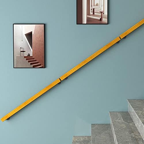Rambarde d'escalier murale bois jaune kit installation escalier intérieur