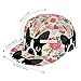 Fashionable Baseball Cap Dad Cap for Unisex Men Women Youth, Boston Terrier Florals Art Lightweight Breathable Running Cap Headwear