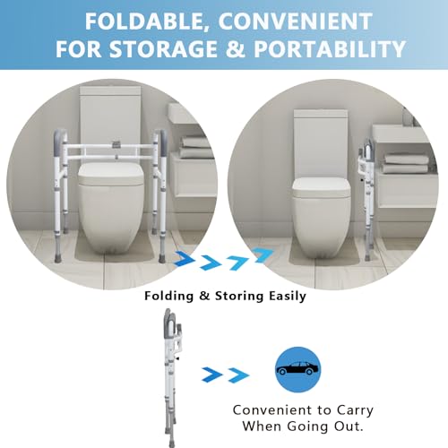 WeHwupe Toilet Rails - Toilet Safety Rail for Elderly Adults - Adjustable Bathroom Toilet Handles - Toilet Safety Frame & Rails - Toilet Grab Bars for Senior, Handicap & Disabled,Fits Most Toilets - Image 7