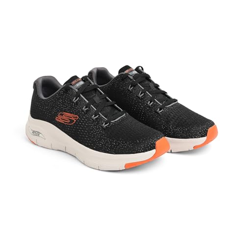Skechers Men's, Arch Fit Takar Sneaker Black/Orange 8.5 M