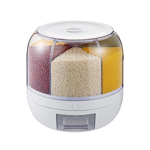 Food Storage Container, Rice Dispenser Container, Grain Dispenser Food Storage Container, 360 Degrees Rotary Sealed Container fo