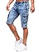 Produktbild BOLF Herren Kurze Jeanshose Shorts Bermudas Jeans Short Kurze Hose Cargo Cargoshorts Destroyed Used Look Denim Stretch Freizeithose HY818A Blau XL [7G7]