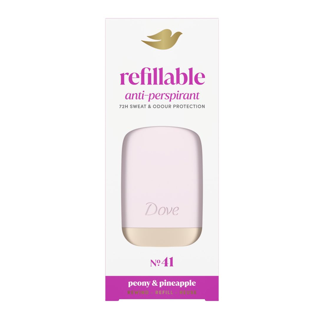Dove Kit Iniziale Deodorante Stick Ricaricabile Peony & Pineapple 35ml | Deodorante con Custodia in Alluminio e Refill Peony & Pineapple, Protezione Sudore e Odori, Dermatologicamente Testato