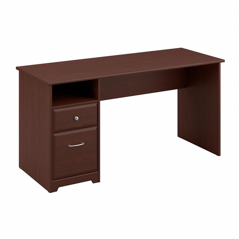 Cabot 60W Computer Desk with Drawers in Harvest Cherry, Workstation and File Storage, Desktop with Organization Solution for Home Office