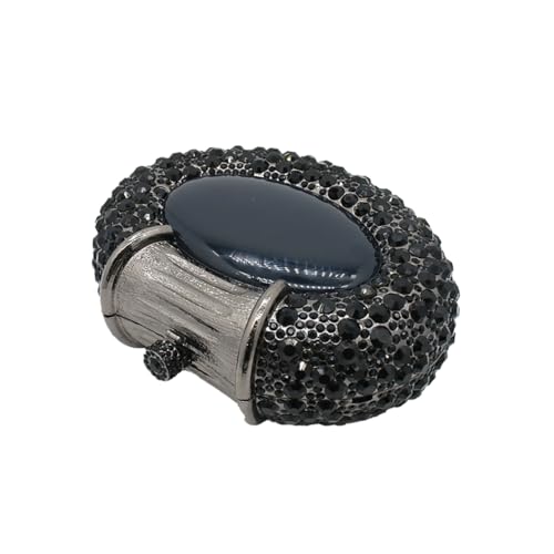 Image of UMREN Women Crystal Oval Shell Evening Purse Bags Luxury Rhinestone Clutch Unique Gems Handbag Bridal Wedding Shoulder Bag