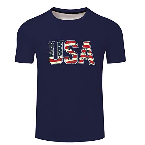Men's Athletic Shirts & Tees Patriotic Stars And Stripes Shirts For Men Short Sleeve Mens American Flag T-Shirts A007 #TOP2