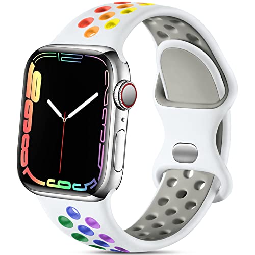 Lerobo Compatible with Apple Watch Bands 40mm 41mm 38mm 42mm,Sport Soft Silicone Wristbands...