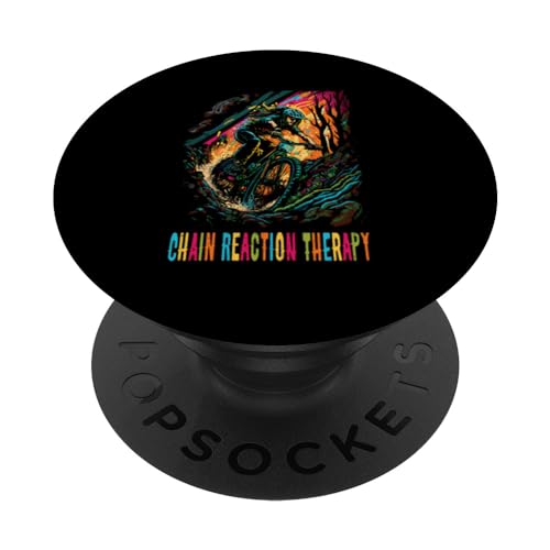 Trailbiking Chain Reaction Therapy Cycle Mountain Bike PopSockets Swappable PopGrip, Black