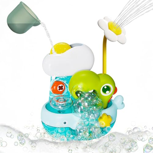 SPITZER TOYS® Dinosaure moussant avec douchette bébé, Jouet de Bain à Bulles, Jouet pour Baignoire, Set de Jeux d’Eau pour bébé, Filles et garçons...