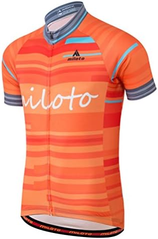 Uriah Men's Cycling Jersey Short Sleeve Reflective Waves Orange Size L(CN)