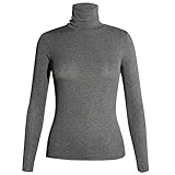 Dieses Basic Shirt mit langen Ärmeln und Rollkragen bietet eine weiche und bequeme Baumwollqualität