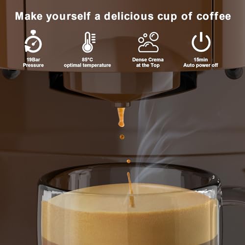 Image of 4 in 1 Espresso Single Serve Coffee Machine for Nespresso Original /Dolce Gusto /L'OR /Ground Capsule and ESE Coffee Pods,19Bar Multi-Capsule Coffee Machine AC-513K