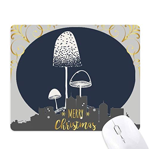 Tapis de souris champignon illustration nuit de Noël en caoutchouc souple