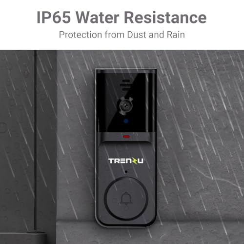 Image of Trenzu Smart WiFi Video Doorbell | Wireless Door Bell Security Camera with Night Vision | AI Motion & Human Detection | 2-Way Intercom | Instant Phone Alert | Alexa & Google | Waterproof | Easy Setup