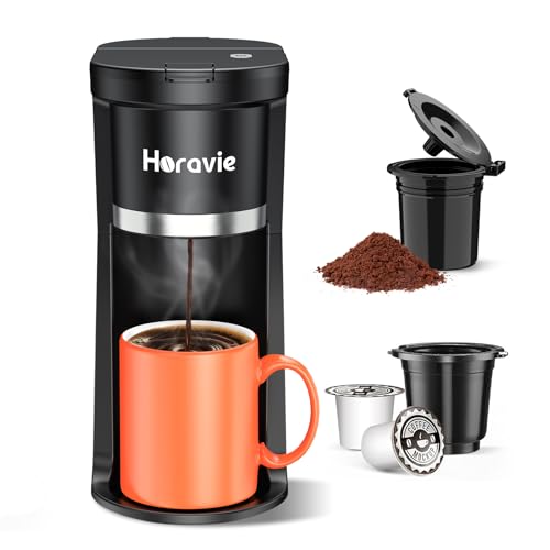 Small Single Serve Coffee Maker, Fast Brew One Cup Coffee Machine for K Cup and Grounds, 6 to 12 oz....