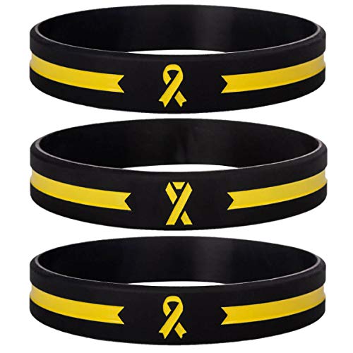 Bracelet santé mentale ruban jaune en silicone Sainstone pour homme