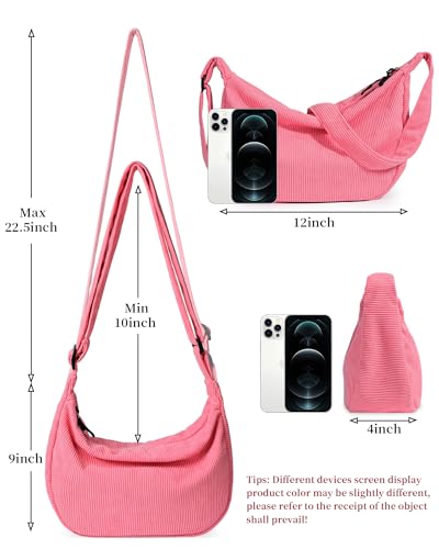 Image of Crossbody Crescent Bag for Women Men Trendy, Crescent Sling Bag with Adjustable Strap, 2 Zippers Lightweight