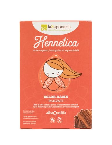 La Saponaria | Tinte Vegetali per Capelli all’Henné Naturale, Mix di erbe tintorie per un colore intenso e naturale, Vegano, 100gr