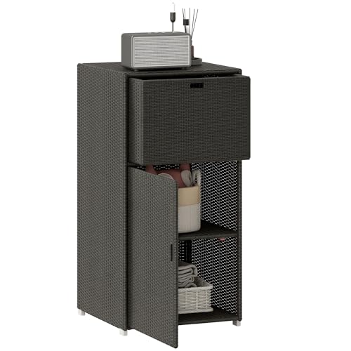 Outsunny Outdoor Towel Rack & Pool Storage Cabinet/Hot Tub Accessory