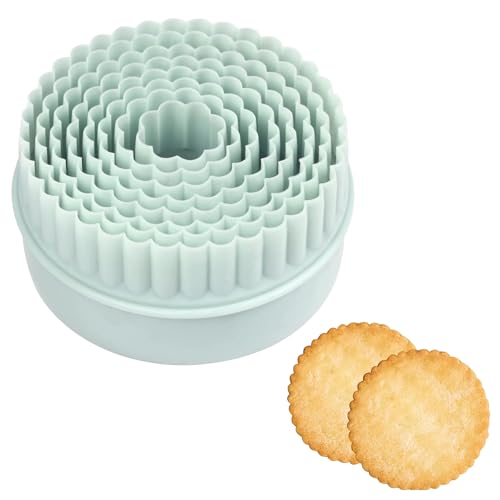 8 Pièces Ensemble de Coupeurs de Biscuits, Emporte-Pièces en Plastique, Cuire des Emporte-Pièces, Coupe-Biscuits, Emporte-Pièce Rond, pour Pâtisserie,...