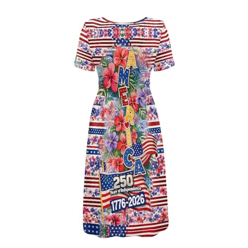 Image of Women's Summer Formal Dresses Short Sleeve Wrap V Neck Dresses Bridesmaid Wedding Guest Dress with Pockets