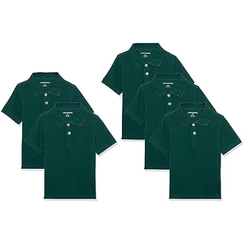 Amazon Essentials Boys' Dark Green Polo Shirts Cover