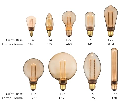 Bombilla LED decorativa sin parpadeos de estilo Edison con casquillo E14 4