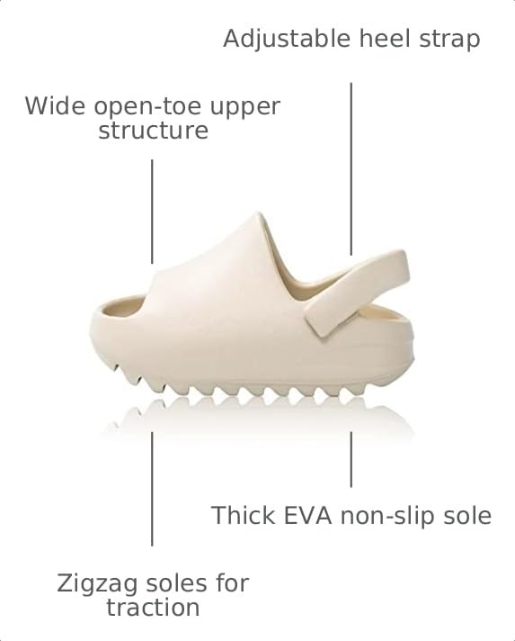 Image of Toddler Little Kids Slides Sandals, Kid Summer Slip On Slides Sandals,Slippers with Strap Anti-slip Water Shoes,Indoor Outdoor Lightweight Slippers Sandals for Boys and Girls