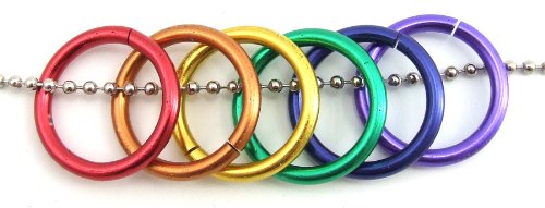 PHS International Rainbow Rings on Ball Chain Necklace