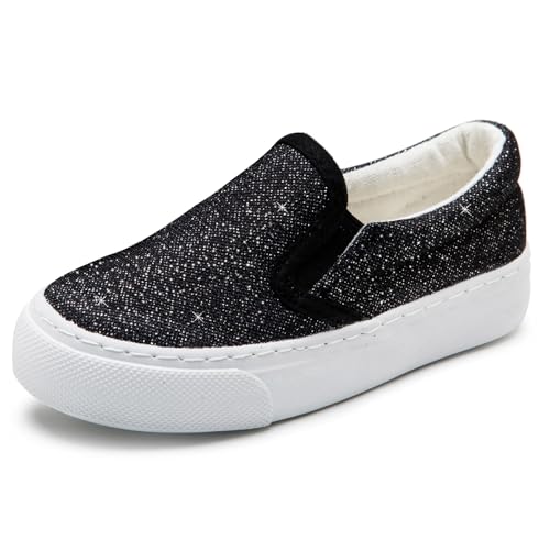 Toandon Toddler Girls Kids Sparkle Slip On Sneakers Loafers Age 2-10