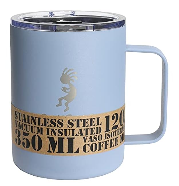 Aquapelli Vacuum Insulated Mug with Handle, 12 Ounces, Denim Blue