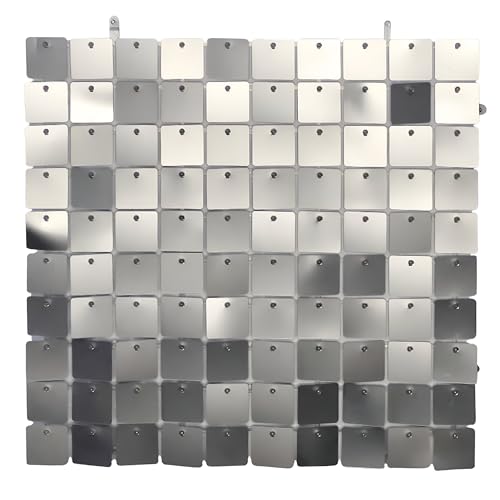 Toile de fond murale carrée à paillettes 30x30 cm pour décoration de fête