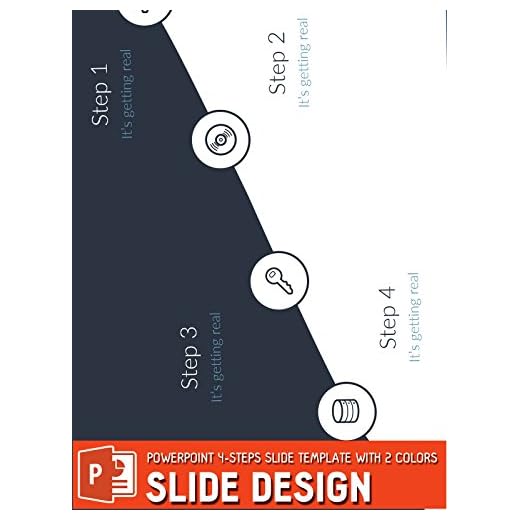 PowerPoint 4-Steps Slide Template with 2 colors - Slide Design