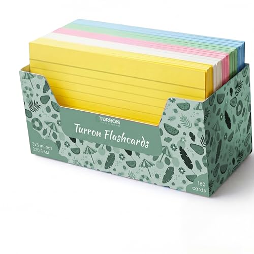 Image of Turron Basic Blank Index Flash Cards (150, Multicolor, 3 x 5 Inch, 1-Side Ruled)